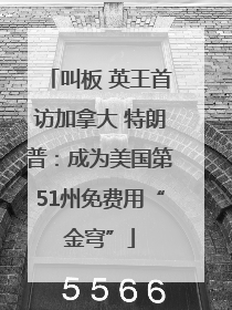 叫板 英王首访加拿大 特朗普：成为美国第51州免费用“金穹”