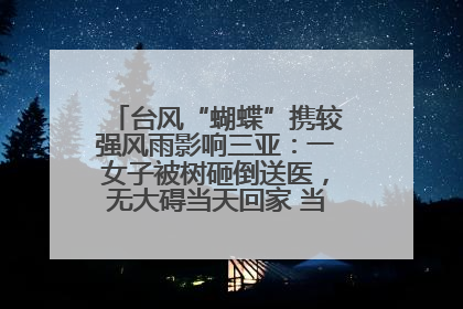 台风“蝴蝶”携较强风雨影响三亚：一女子被树砸倒送医，无大碍当天回家 当地已紧急清障