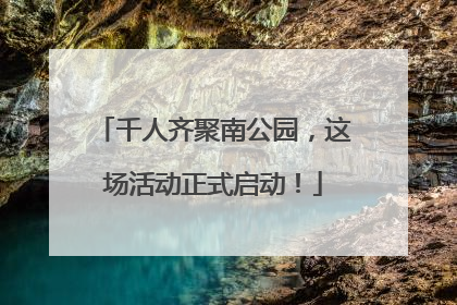 千人齐聚南公园，这场活动正式启动！