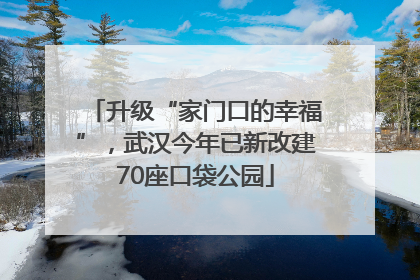 升级“家门口的幸福”，武汉今年已新改建70座口袋公园