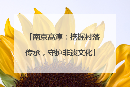 南京高淳：挖掘村落传承，守护非遗文化