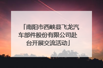 南阳市西峡县飞龙汽车部件股份有限公司赴台开展交流活动
