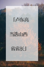 卢东亮当选山西省省长