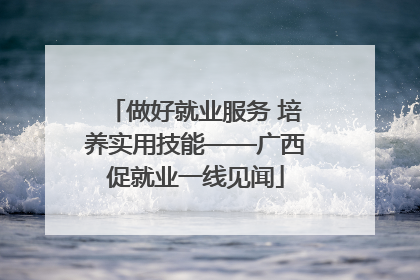 做好就业服务 培养实用技能——广西促就业一线见闻