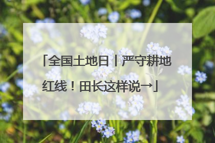 全国土地日丨严守耕地红线！田长这样说→
