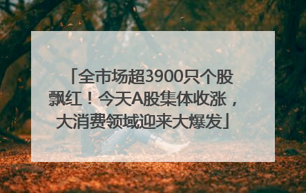 全市场超3900只个股飘红！今天A股集体收涨，大消费领域迎来大爆发
