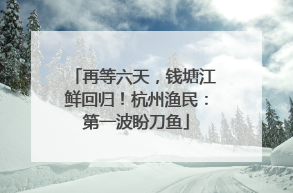 再等六天，钱塘江鲜回归！杭州渔民：第一波盼刀鱼