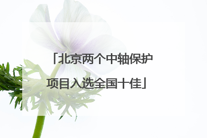 北京两个中轴保护项目入选全国十佳