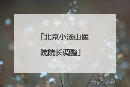 北京小汤山医院院长调整