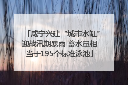 咸宁兴建“城市水缸”迎战汛期暴雨 蓄水量相当于195个标准泳池