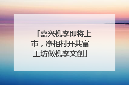 嘉兴槜李即将上市，净相村开共富工坊做槜李文创
