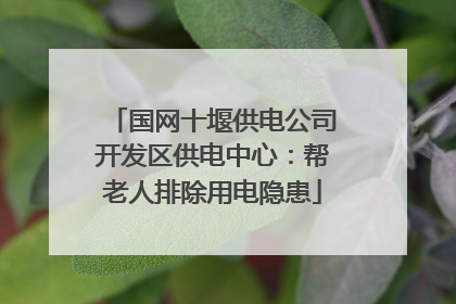 国网十堰供电公司开发区供电中心：帮老人排除用电隐患