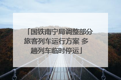 国铁南宁局调整部分旅客列车运行方案 多趟列车临时停运