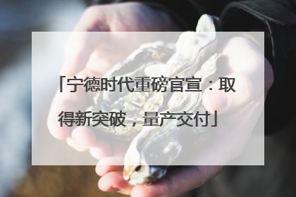 宁德时代重磅官宣：取得新突破，量产交付