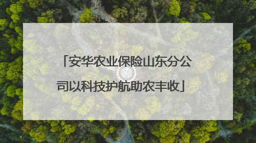 安华农业保险山东分公司以科技护航助农丰收