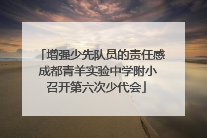 增强少先队员的责任感 成都青羊实验中学附小召开第六次少代会