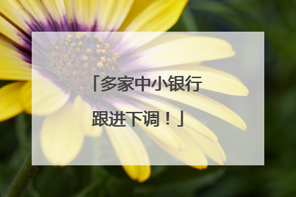 多家中小银行跟进下调！