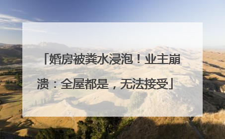 婚房被粪水浸泡！业主崩溃：全屋都是，无法接受
