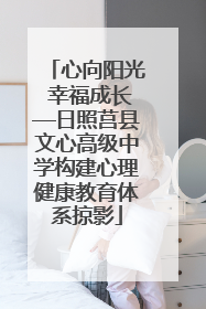 心向阳光 幸福成长—日照莒县文心高级中学构建心理健康教育体系掠影