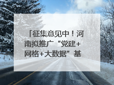 征集意见中！河南拟推广“党建+网格+大数据”基层治理模式