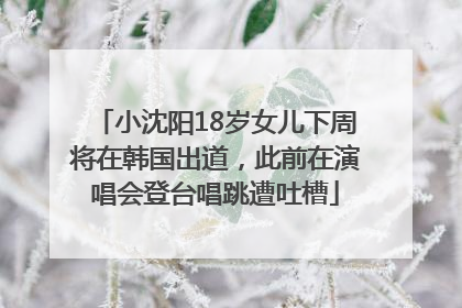 小沈阳18岁女儿下周将在韩国出道，此前在演唱会登台唱跳遭吐槽