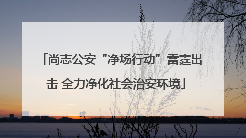 尚志公安“净场行动”雷霆出击 全力净化社会治安环境