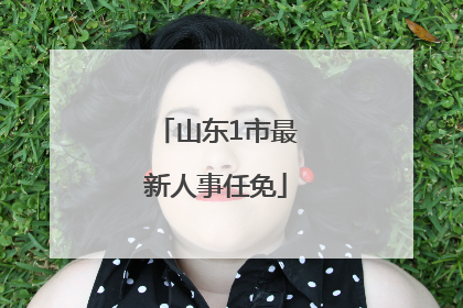 山东1市最新人事任免