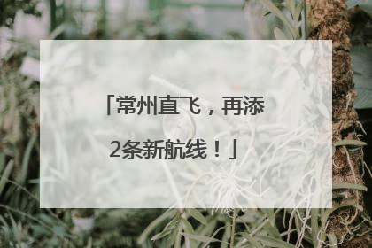 常州直飞，再添2条新航线！