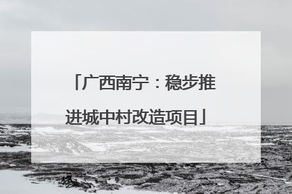 广西南宁：稳步推进城中村改造项目