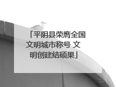 平阴县荣膺全国文明城市称号 文明创建结硕果