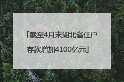 截至4月末湖北省住户存款增加4100亿元