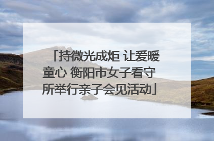 持微光成炬 让爱暖童心 衡阳市女子看守所举行亲子会见活动