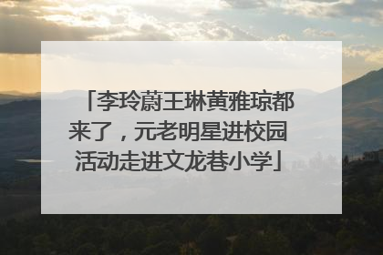 李玲蔚王琳黄雅琼都来了，元老明星进校园活动走进文龙巷小学