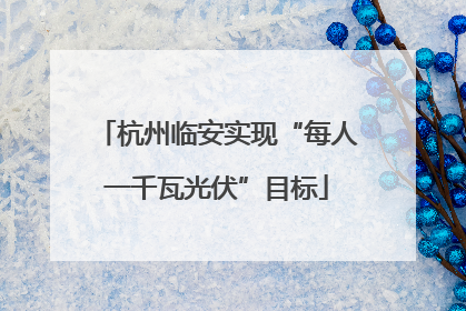 杭州临安实现“每人一千瓦光伏”目标