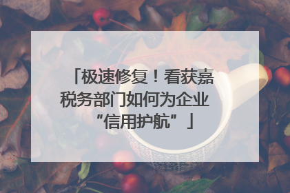 极速修复！看获嘉税务部门如何为企业“信用护航”
