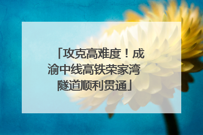 攻克高难度！成渝中线高铁荣家湾隧道顺利贯通