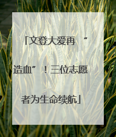文登大爱再 “造血”！三位志愿者为生命续航