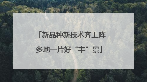 新品种新技术齐上阵 多地一片好“丰”景