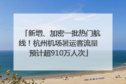 新增、加密一批热门航线！杭州机场暑运客流量预计超910万人次