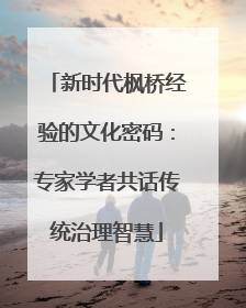 新时代枫桥经验的文化密码：专家学者共话传统治理智慧