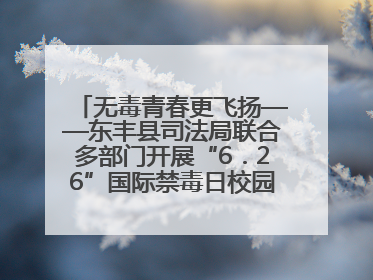 无毒青春更飞扬——东丰县司法局联合多部门开展“6．26”国际禁毒日校园宣讲活动