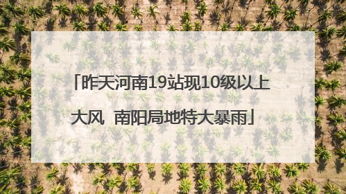 昨天河南19站现10级以上大风  南阳局地特大暴雨