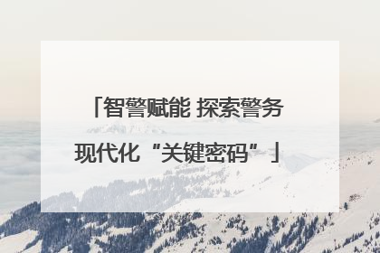 智警赋能 探索警务现代化“关键密码”