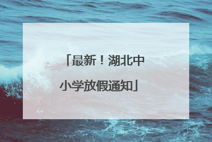 最新！湖北中小学放假通知