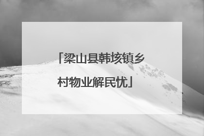 梁山县韩垓镇乡村物业解民忧