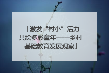 激发“村小”活力 共绘多彩童年——乡村基础教育发展观察