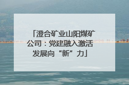 澄合矿业山阳煤矿公司：党建融入激活发展向“新”力