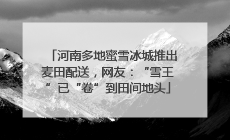 河南多地蜜雪冰城推出麦田配送，网友：“雪王”已“卷”到田间地头