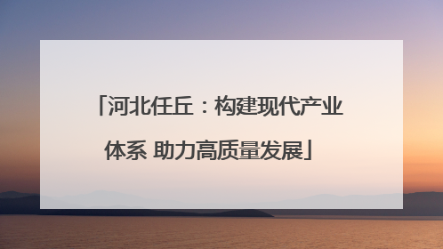 河北任丘：构建现代产业体系 助力高质量发展