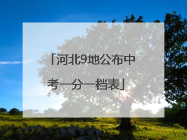 河北9地公布中考一分一档表